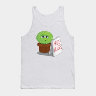 Sad Free Hugs Cactus Cute and Silly Tank Top